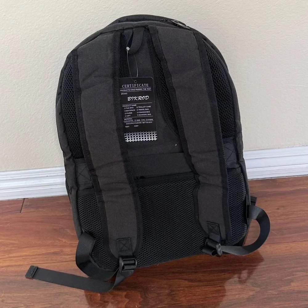 Bikrod Travel Backpack w USB Charging Port Fits 15.6 Inch Laptop Water Resistant